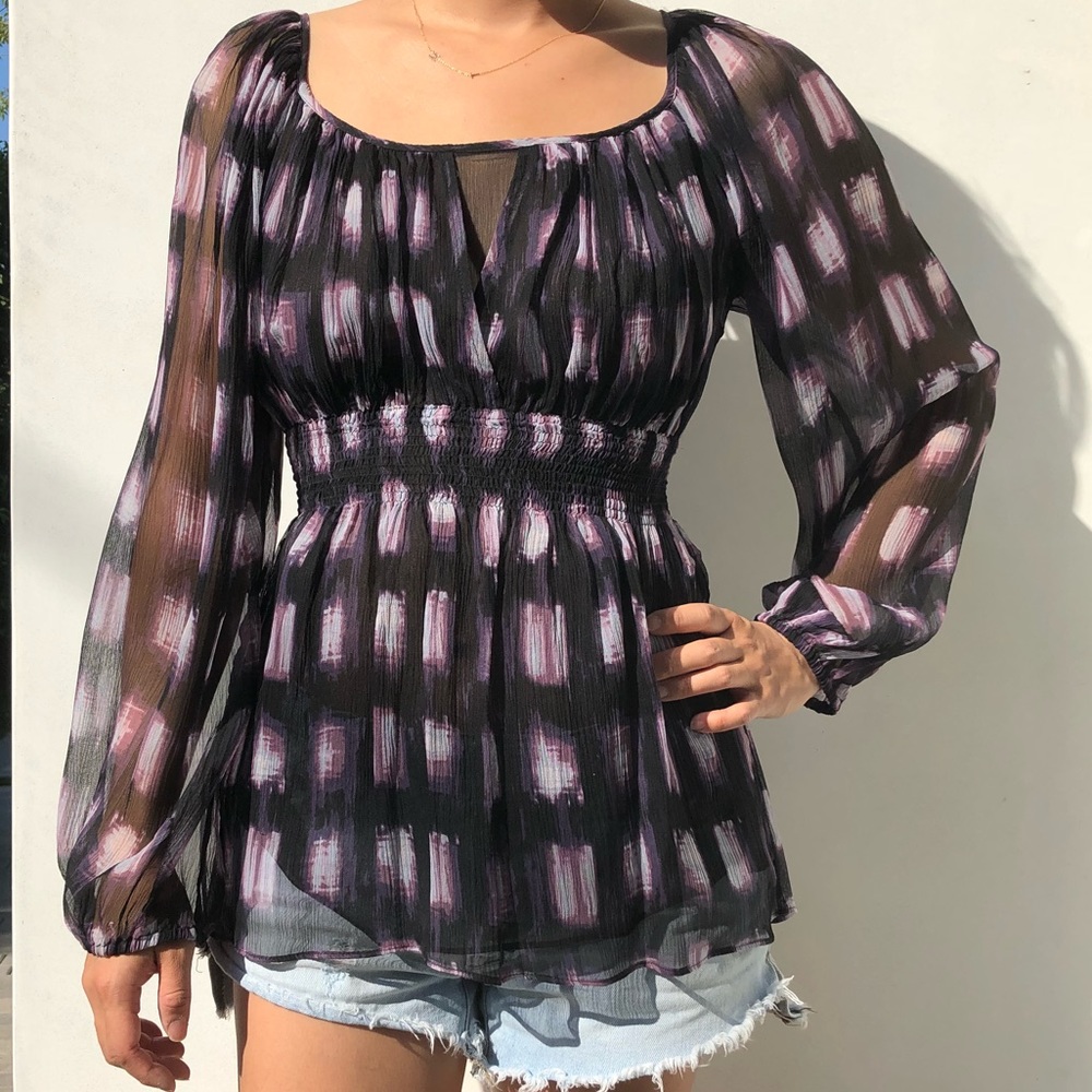 BCBG Purple Silk Top